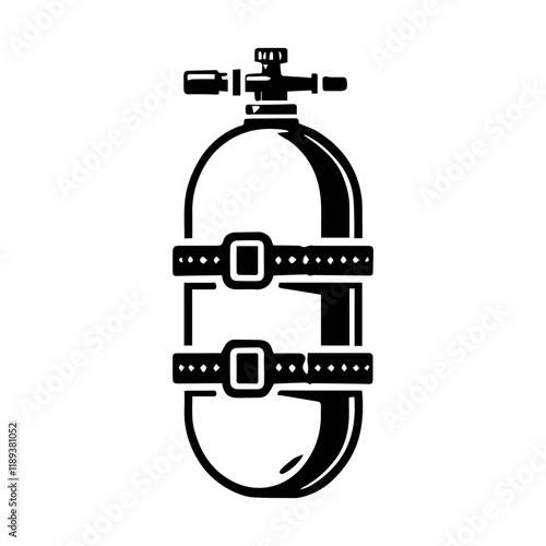 Simple Vector Icon of a Dive Tanks – Logo Design Illustration