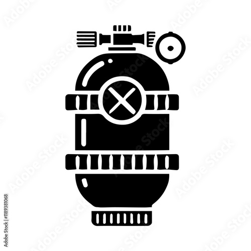 Simple Vector Icon of a Dive Tanks – Logo Design Illustration