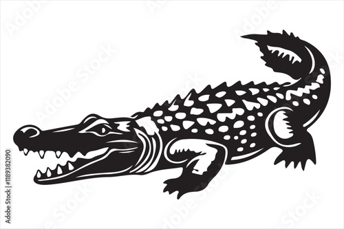 Crocodile character Silhouette