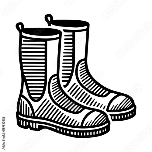 Simple Vector Icon of a Dive Boots – Logo Design Illustration