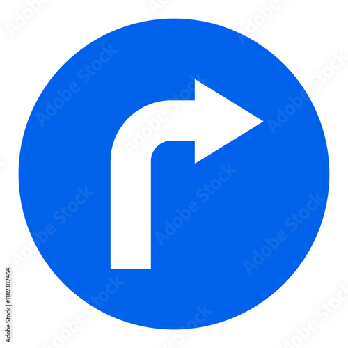 right turn symbol on transparent background