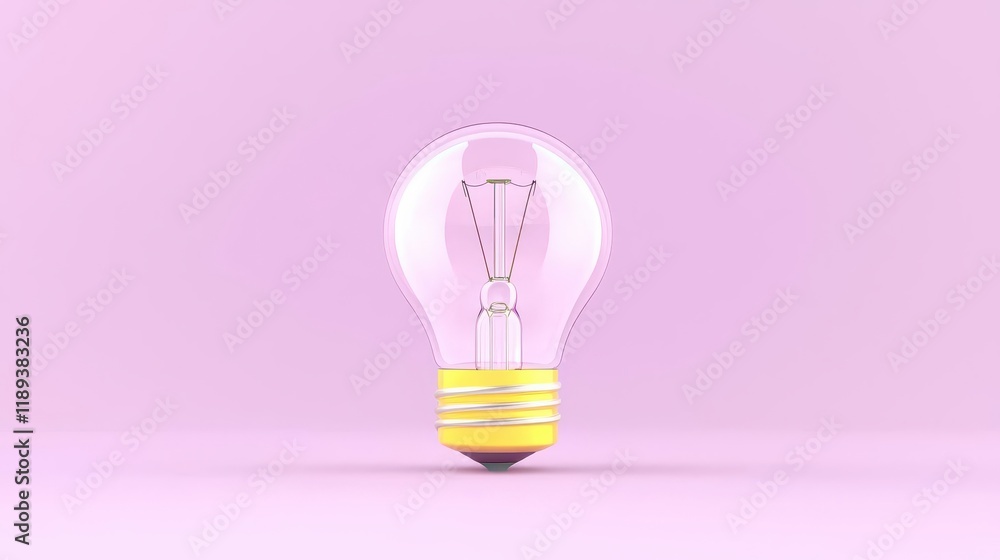 A minimalist light bulb on a pastel pink background, symbolizing creativity and ideas. A minimalist light bulb on a pastel pink background, symbolizing creativity and ideas.