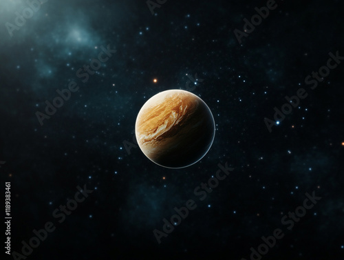 Mystical planet glowing in the vast universe