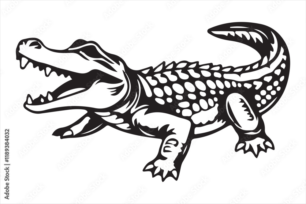 Crocodile character Silhouette Crocodile character Silhouette