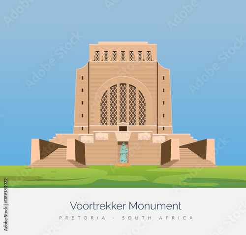 Voortrekker Monument in Pretoria - South Africa - Stock Illustration