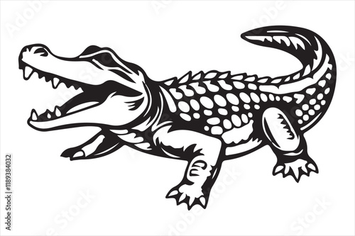 Crocodile character Silhouette