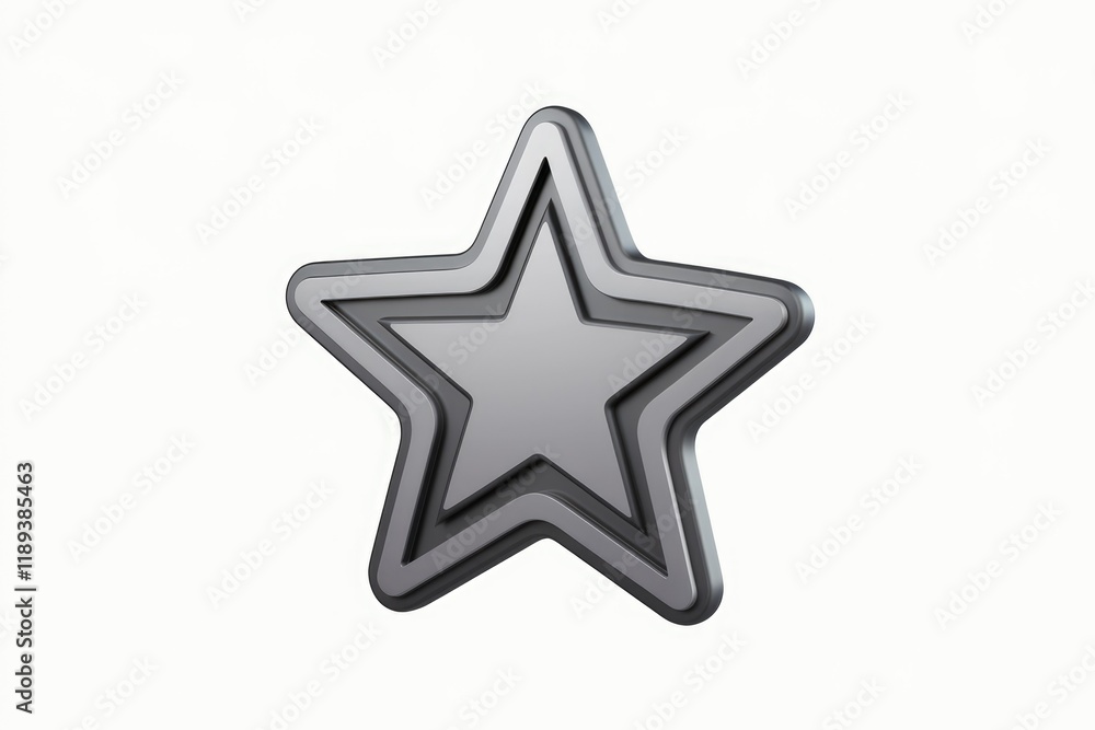 A 3D rendered metallic star icon with layered design, symbolizing excellence or rating. A 3D rendered metallic star icon with layered design, symbolizing excellence or rating.