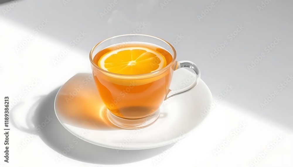 Sunlit Lemon Tea: A Serene Glass of Warmth Sunlit Lemon Tea: A Serene Glass of Warmth