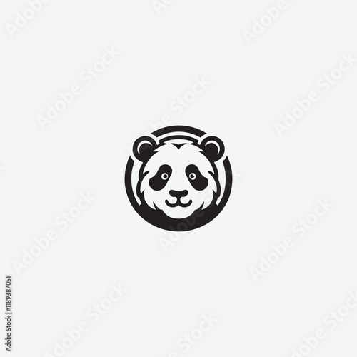 Little Panda Logo Vector design.