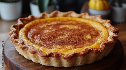 Delicious homemade pumpkin pie with a flaky crust perfect for autumn gatherin...