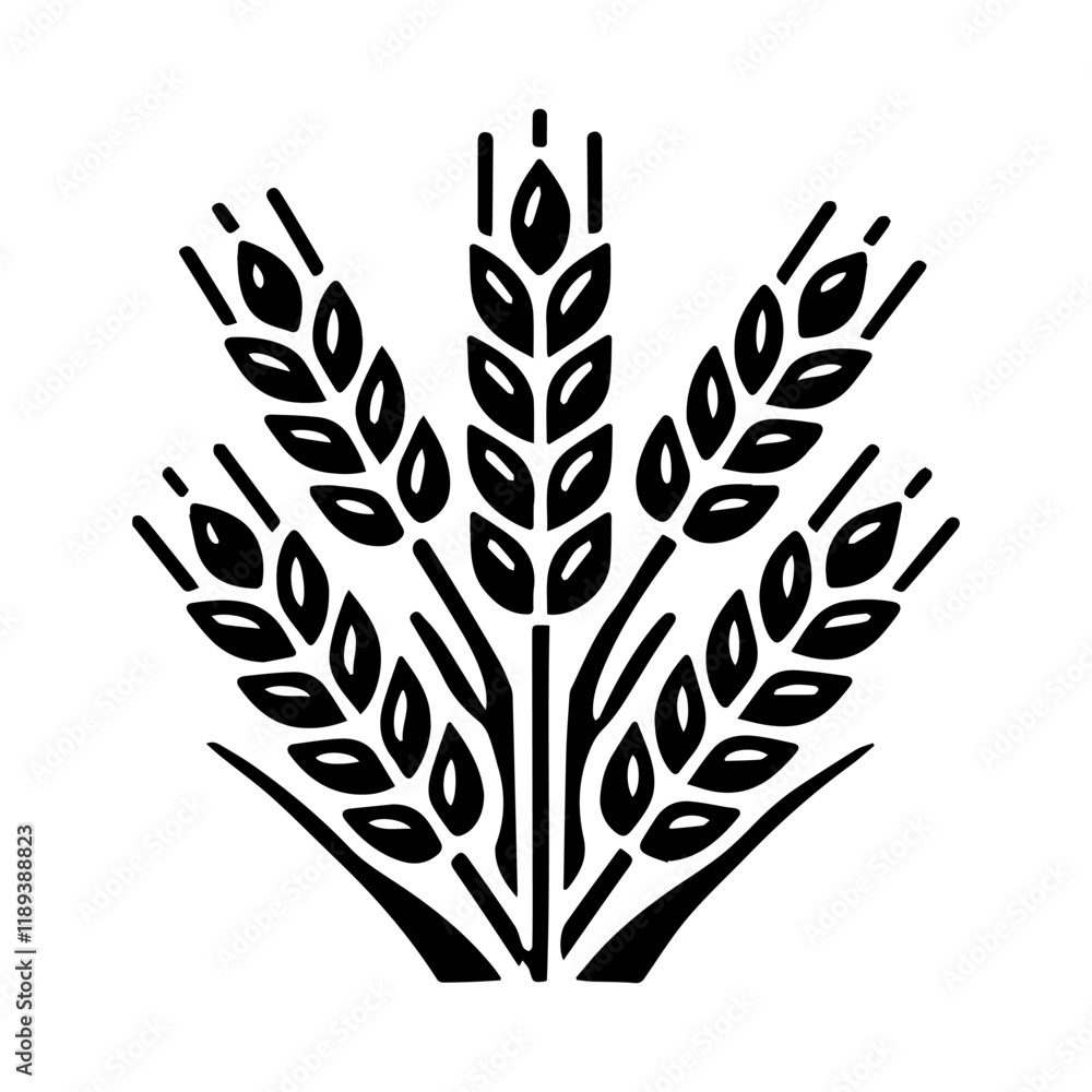 Simple Vector Icon of a Whole grains – Logo Design Illustration Simple Vector Icon of a Whole grains – Logo Design Illustration