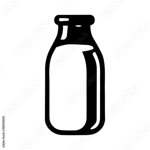 Simple Vector Icon of a local milk – Logo Design Illustration