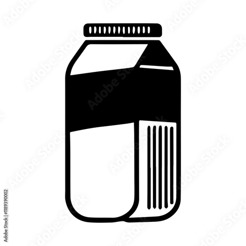 Simple Vector Icon of a local milk – Logo Design Illustration