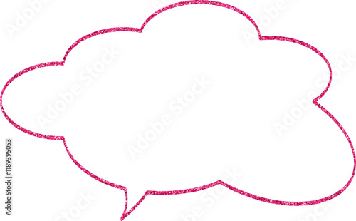 The speech bubble is pink.