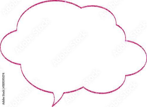 The speech bubble is pink.