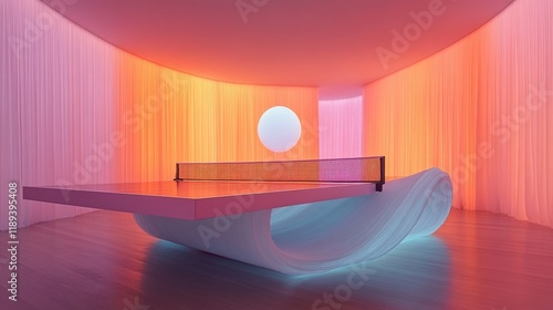 Light casts shadow on a single white ball resting on a dark surface