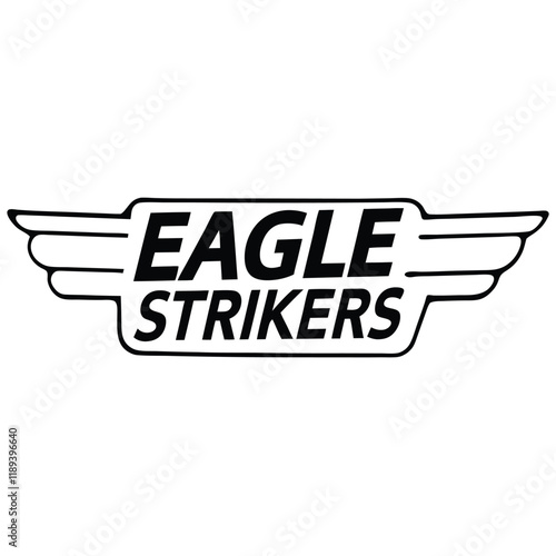 Eagle Strikers logo vector design features a sleek and bold emblem perfect for sports teams and business branding. A modern and dynamic graphic ideal for any professional purpose.