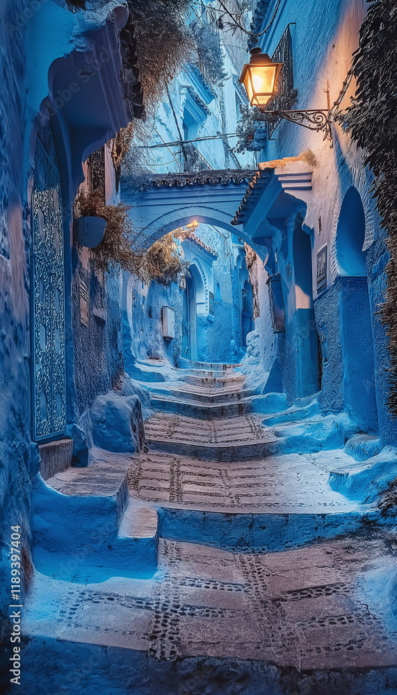 Obraz premium Mystical atmosphere Chefchaouen exudes a mysteriou_003