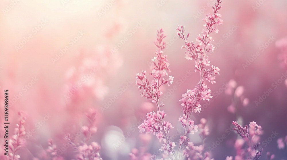 Obraz premium Soft Pastel Gradient Background with Dreamy Floral Elements