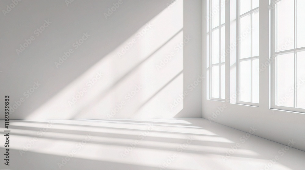 Obraz premium Bright White Office Interior with Natural Light and Clean Lines