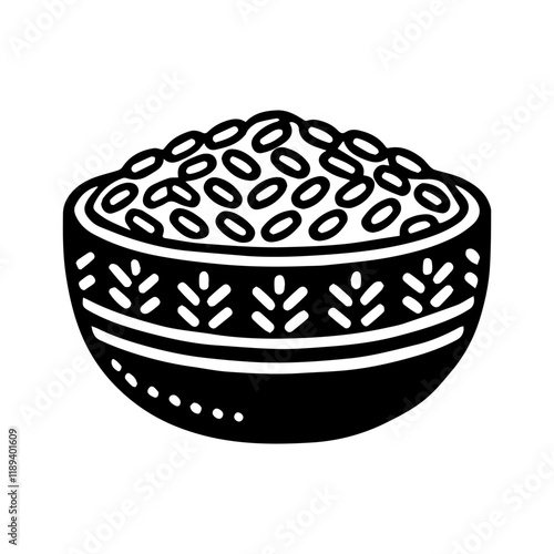 Simple Vector Icon of a Risotto – Logo Design Illustration
