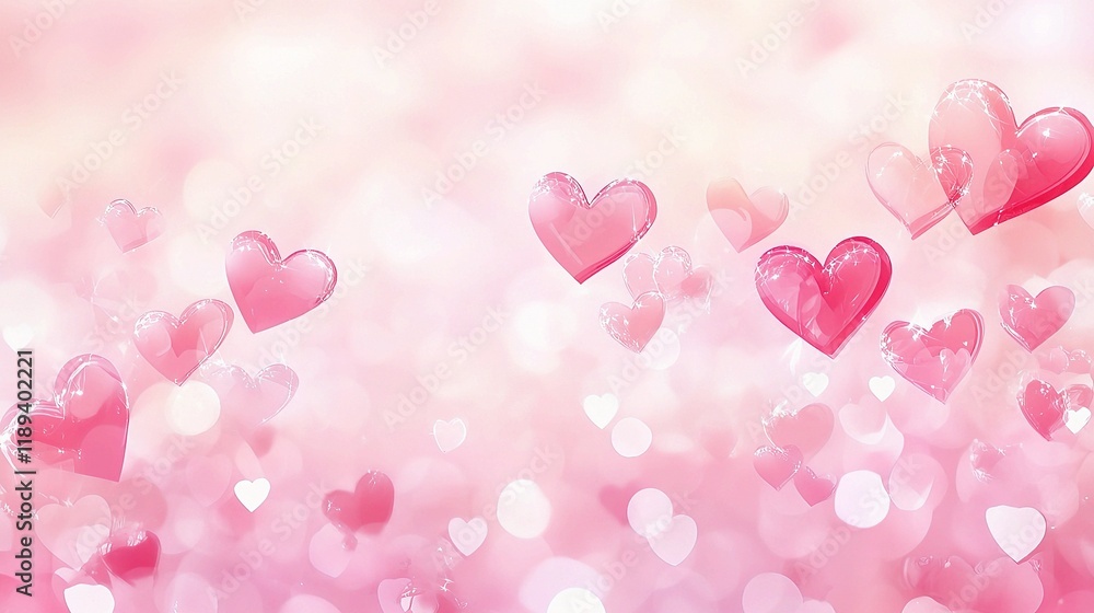 Sparkling Pink Abstract Background with Subtle Heart Motifs Sparkling Pink Abstract Background with Subtle Heart Motifs