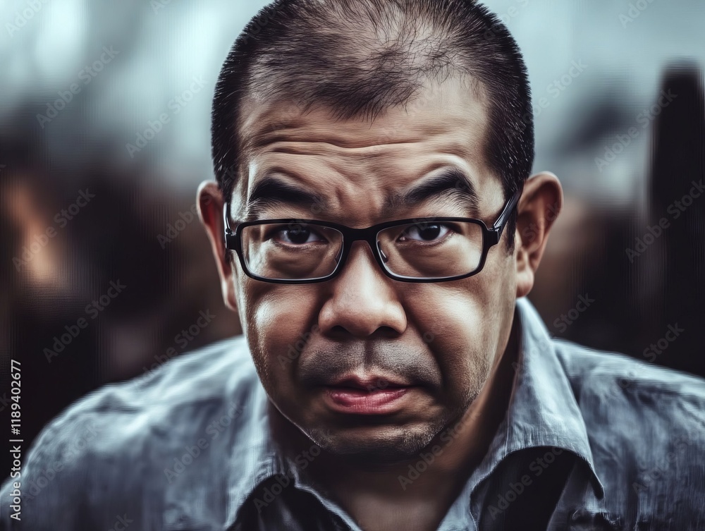 Fototapeta premium A man with glasses looking at the camera