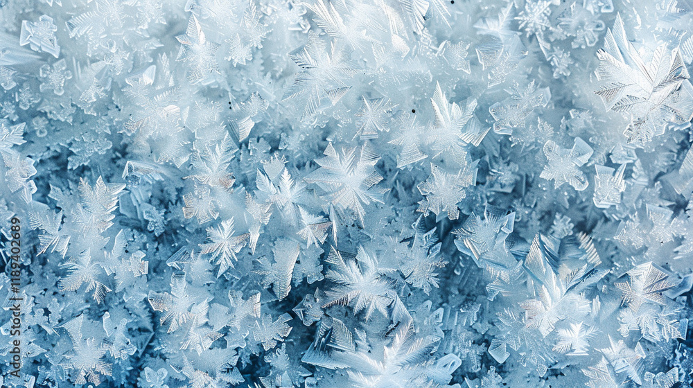 Fototapeta premium A crystal-inspired abstract background with intricate fractal designs in icy blues and whites, evoking a frosted, wintery aesthetic