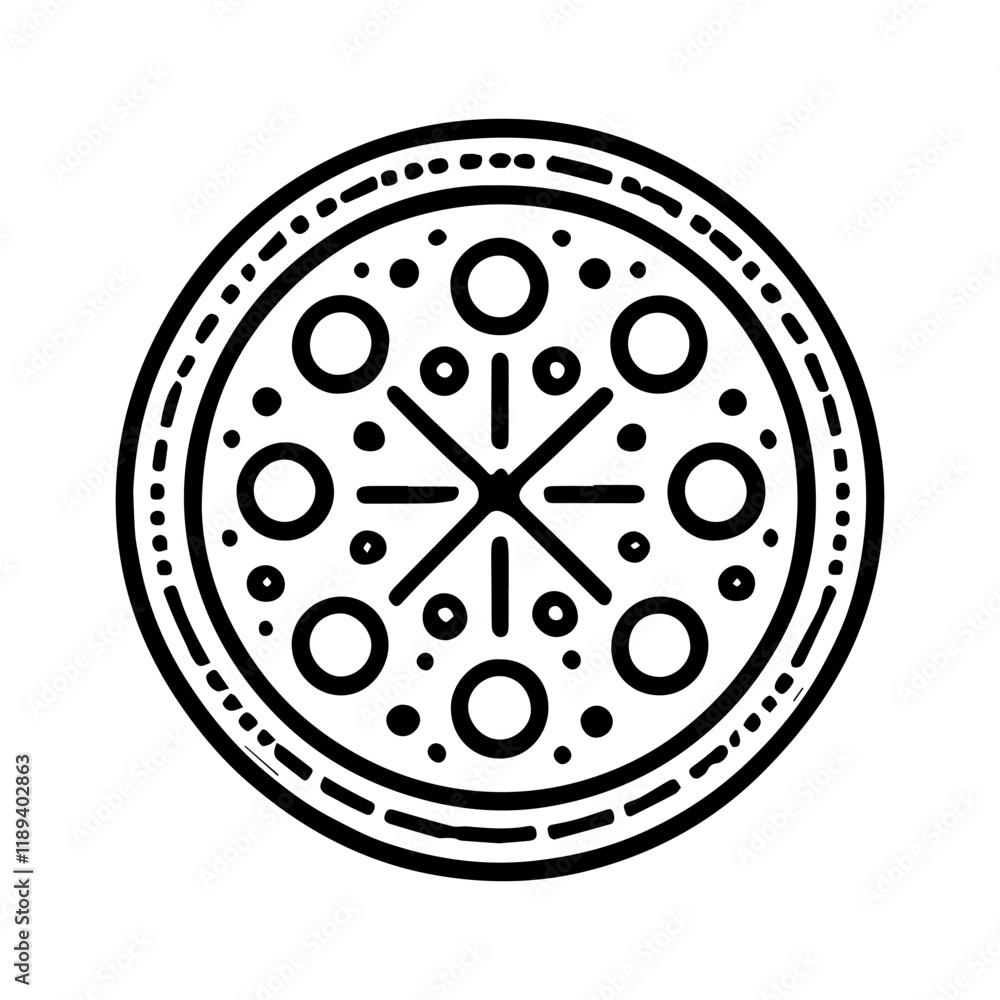 Simple Vector Icon of a Pizza – Logo Design Illustration Simple Vector Icon of a Pizza – Logo Design Illustration