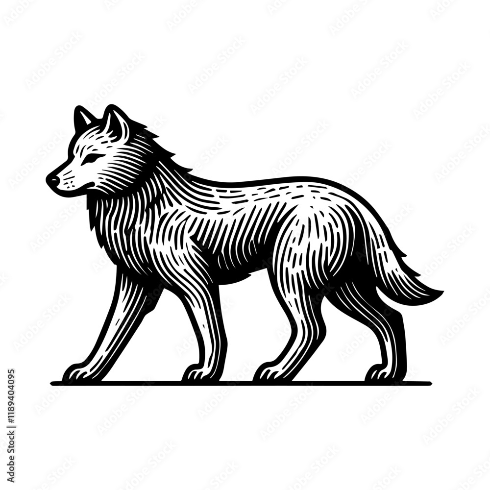 Fototapeta premium Simple Vector Icon of a Italian Wolf – Logo Design Illustration