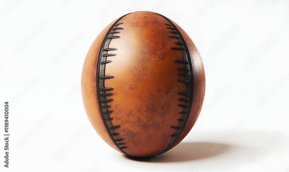 Rustic brown egg with dark stitching. Rustic brown egg with dark stitching.