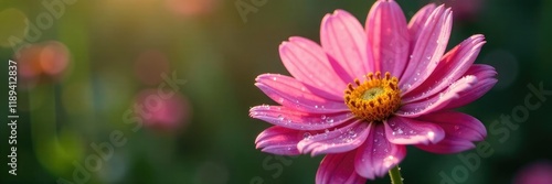 Pusteblume with tiny droplets of dew on its petals, dew drops, blossoms, floral