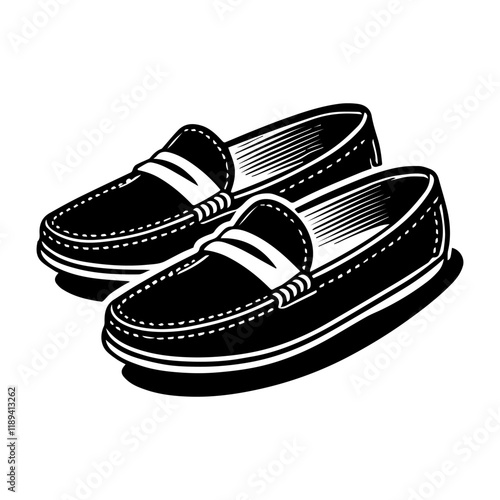Simple Vector Icon of a Moccasins & Loafers – Logo Design Illustration