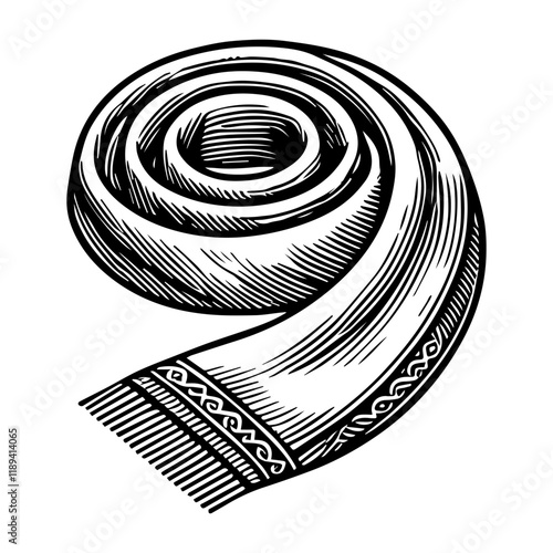 Simple Vector Icon of a Silk Scarves – Logo Design Illustration