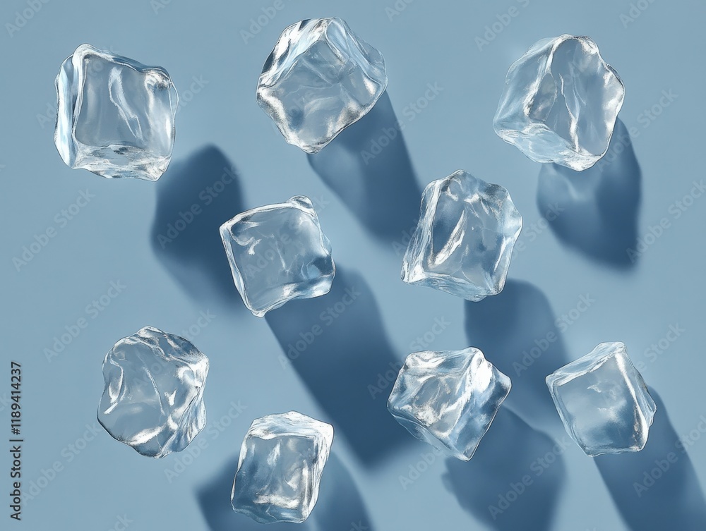 Obraz premium ice cubes on a blue background