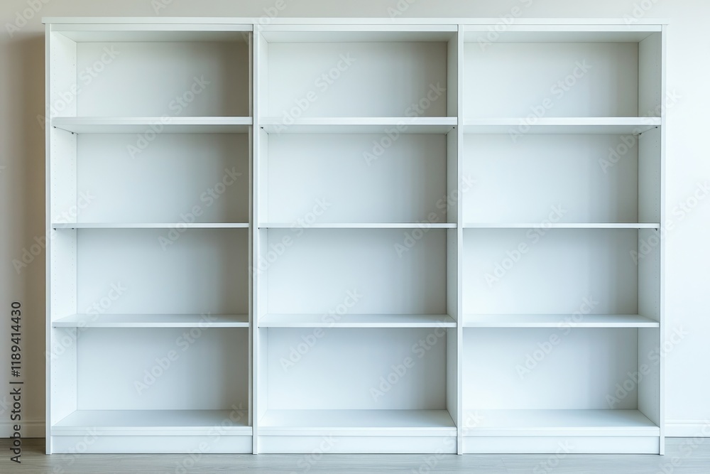 Sleek White Wooden Bookcase Design: An Empty Canvas for Your Creative Style Sleek White Wooden Bookcase Design: An Empty Canvas for Your Creative Style