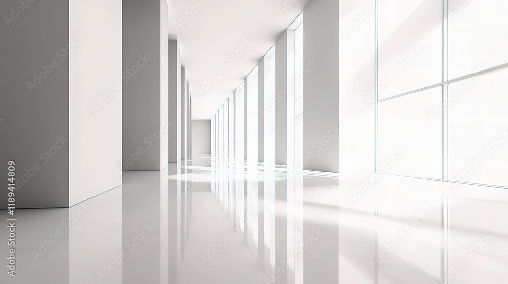 Modern Minimalistic Office Space with Bright Architectural Lines Modern Minimalistic Office Space with Bright Architectural Lines
