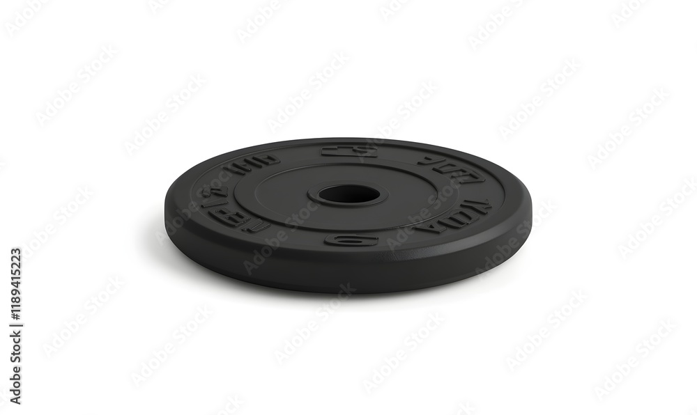 Single black weight plate, 25kg, isolated. Single black weight plate, 25kg, isolated.