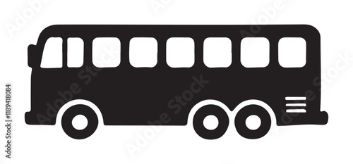 Silhouette illustration of a long bus