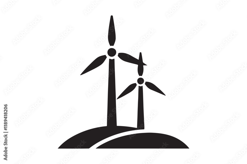 Windmill logo vector illustration flat design Windmill logo vector illustration flat design