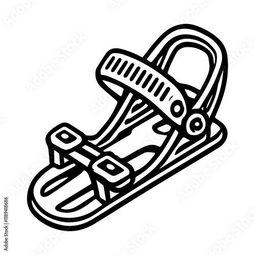 Simple Vector Icon of a Ski Bindings – Logo Design Illustration