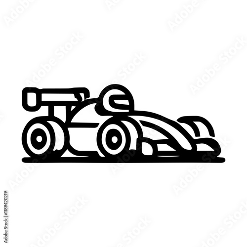 Simple Vector Icon of a Auto Racing – Logo Design Illustration