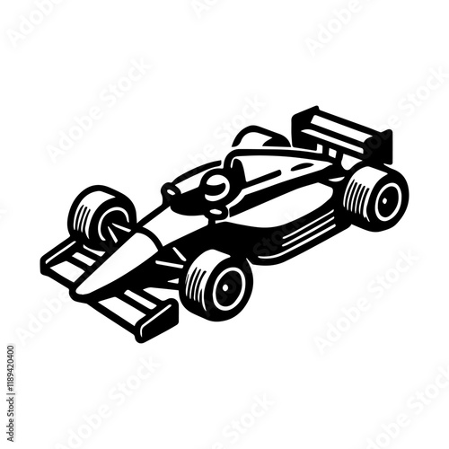Simple Vector Icon of a Auto Racing – Logo Design Illustration