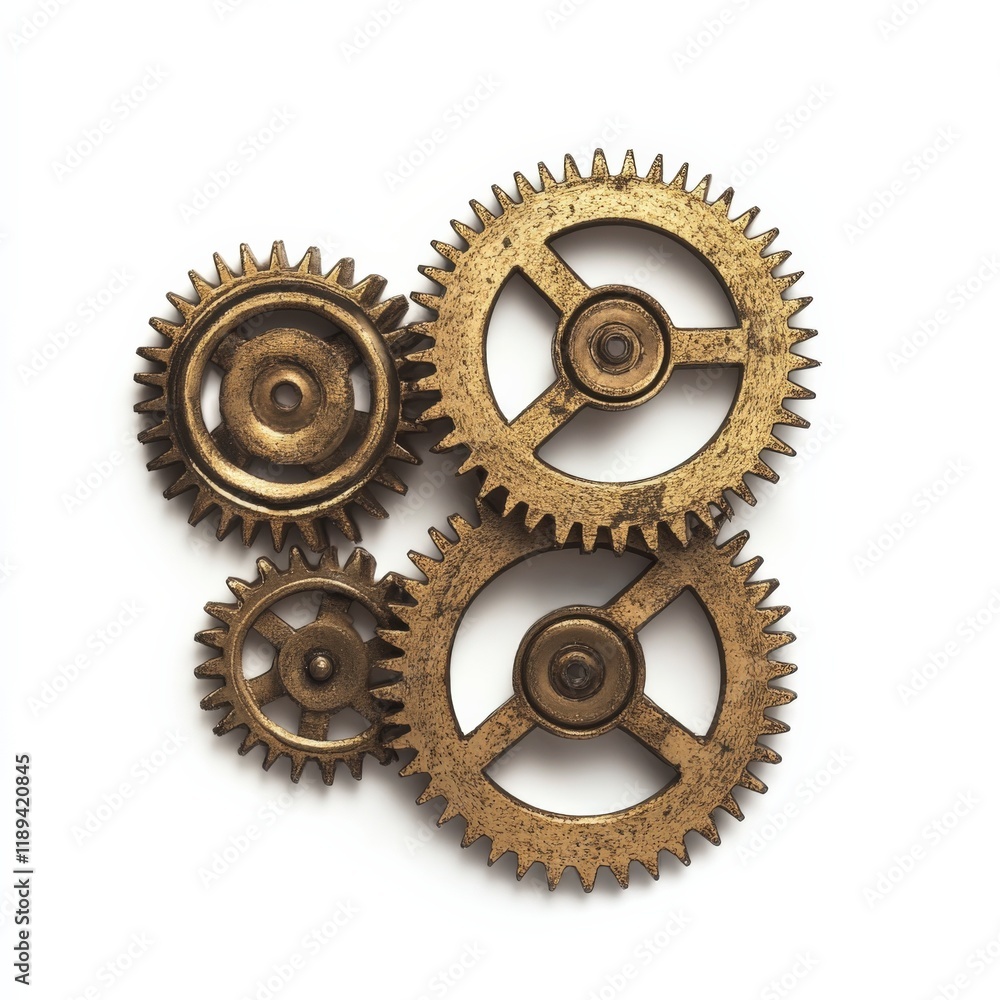 four gears on a white background four gears on a white background