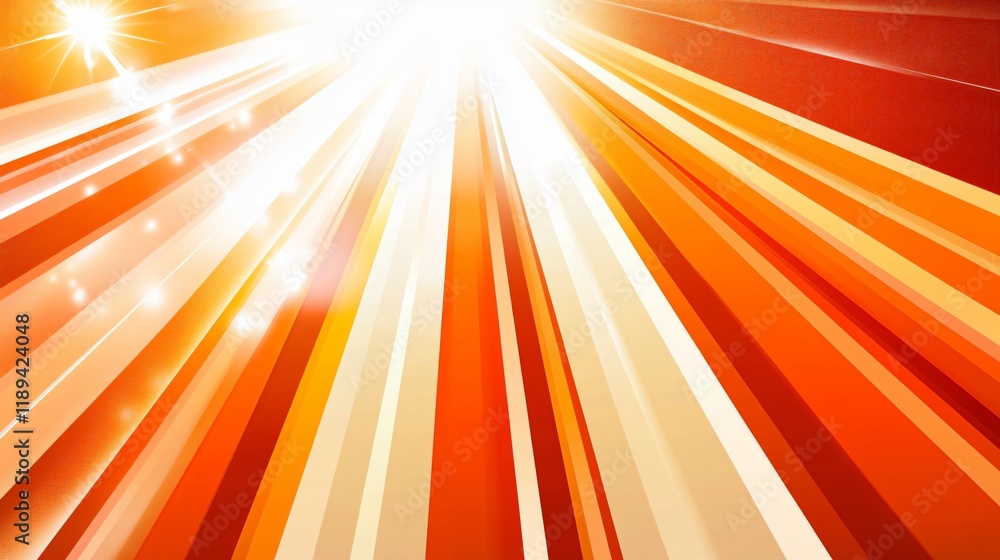 Obraz premium Vibrant Orange and White Light Rays Abstract Background