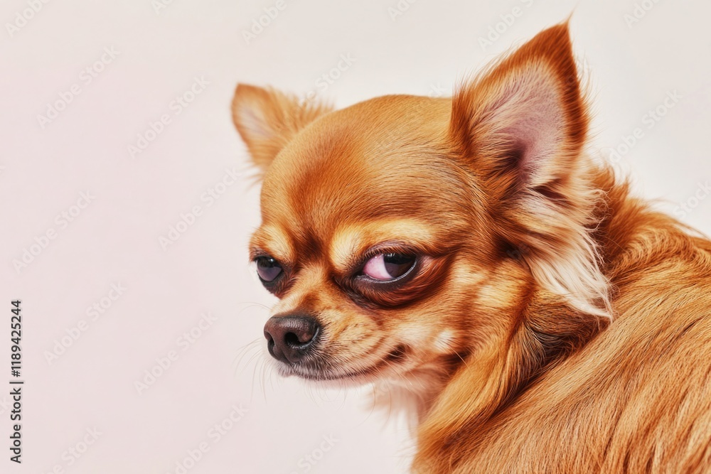 A small dog with a sorrowful expression A small dog with a sorrowful expression