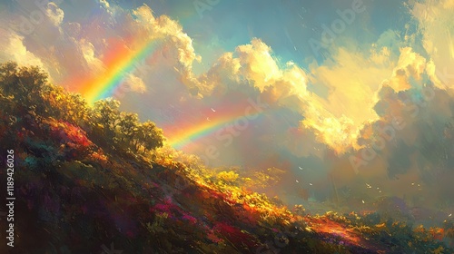 The joy of seeing a rainbow after a rainstorm, a promise of hope and a reminder of lifeÃ¢â‚¬â„¢s vibrant possibilities.
