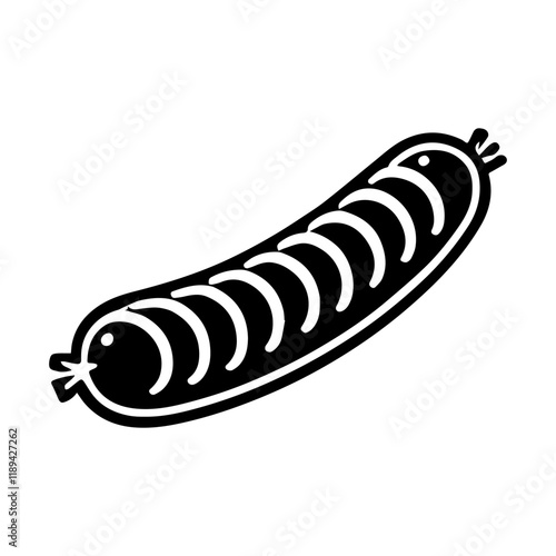 Simple Vector Icon of a Bratwurst – Logo Design Illustration