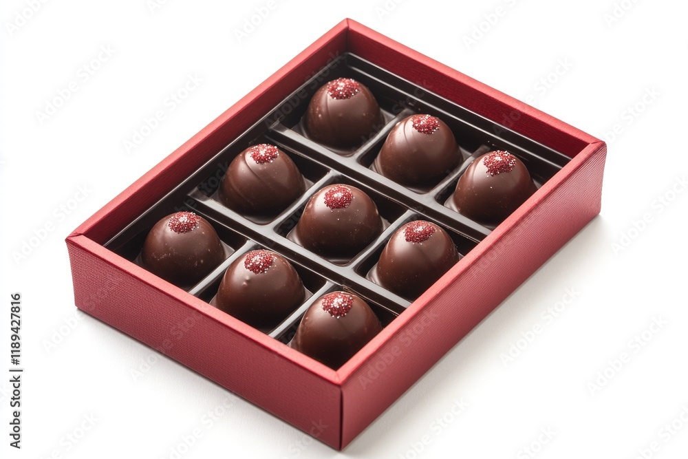 Luxurious Red Box of Chocolate Pralines: The Perfect Sweet Gift for Happy Moments Luxurious Red Box of Chocolate Pralines: The Perfect Sweet Gift for Happy Moments