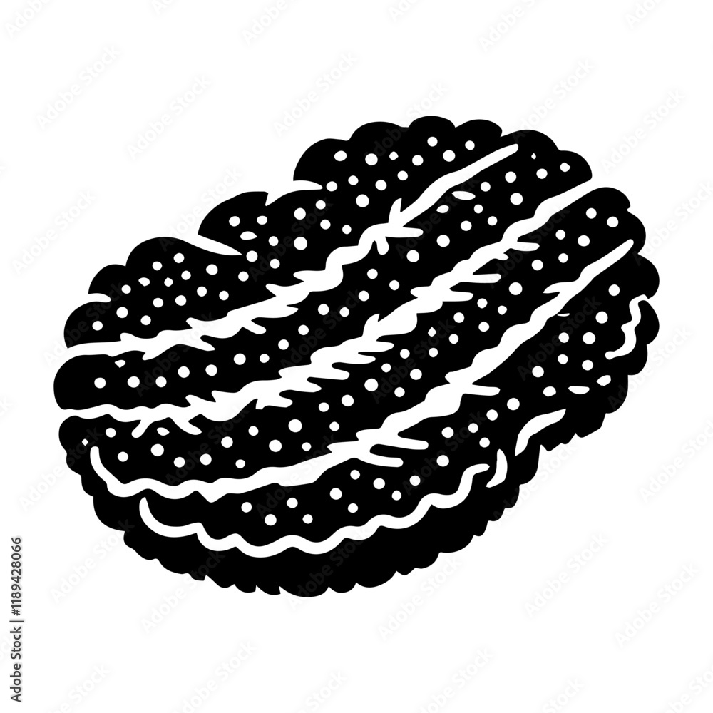 Obraz premium Simple Vector Icon of a Schnitzel – Logo Design Illustration